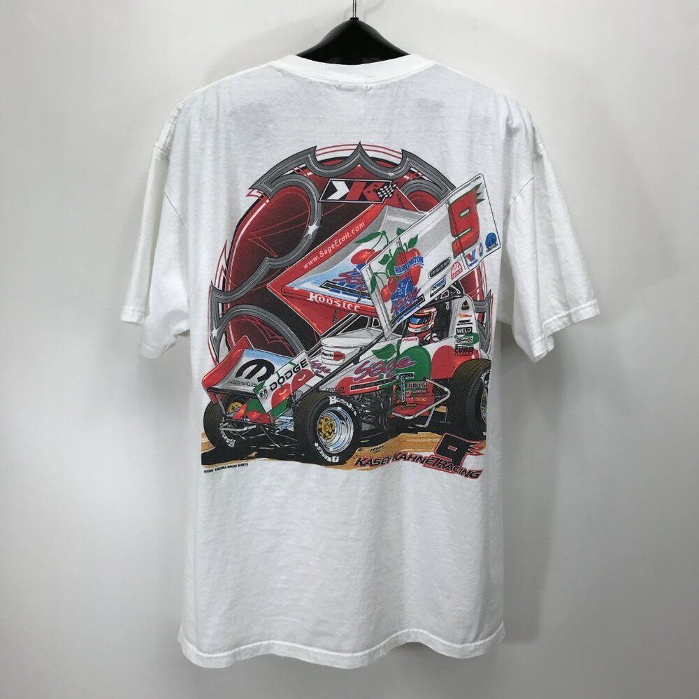 Vintage Anvil Graphic Print Racing T-Shirt XL NASCAR #9 Kasey Kahne Double Sided